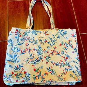 Sezane floral fabric tote